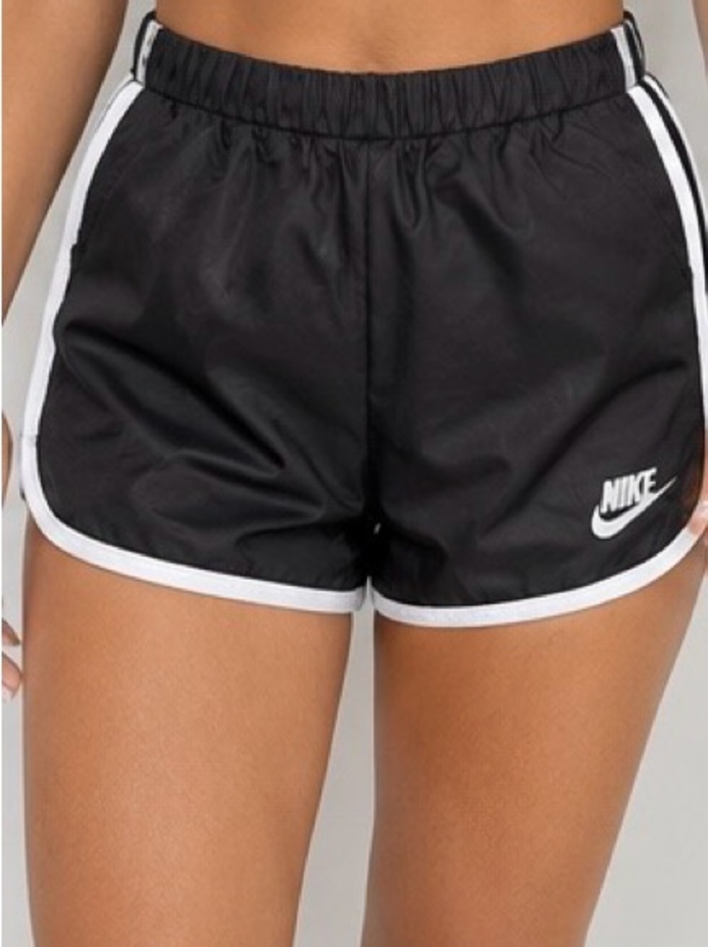Nike Women’s Black Athletic Running Shorts with White Trim
